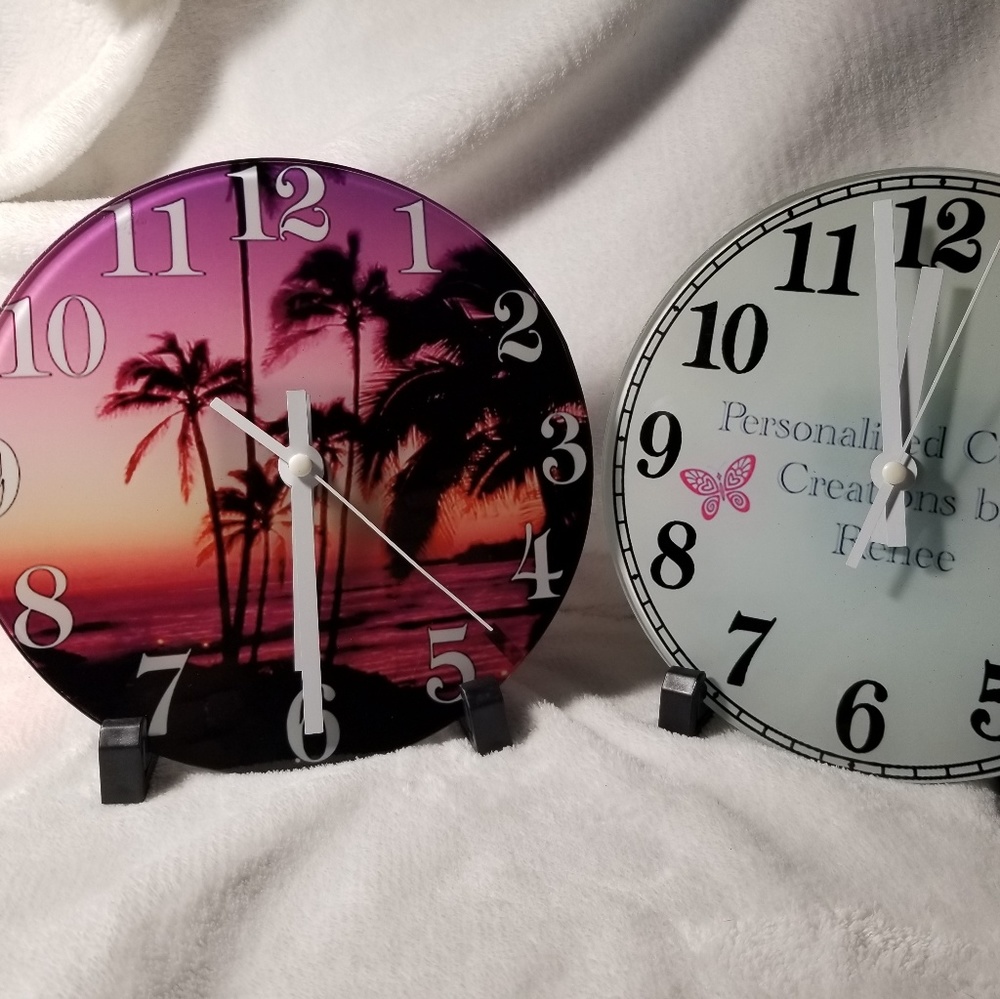 Custom 8 inch glass clock personalized